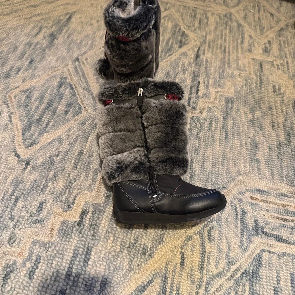 TIMBERLAND Winterberry Black Tall Furry Girls Boot  59994 Size 7.5